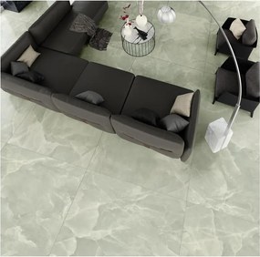 Piastrella da pavimento interno in gres porcellanato 120 x 120 cm rettificato smaltato verde lucido Venus Jade traffico medio (pei 2/5) Sp. 9 mm 2.88 mq