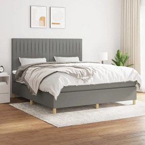 Giroletto A Molle Con Materasso Grigio Scuro 160x200 Cm Tessuto /
