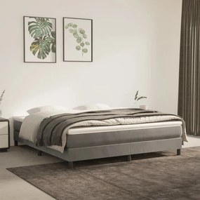 Materasso A Molle Grigio Chiaro 160x220x20 Cm İn Velluto /