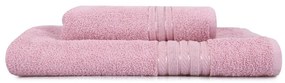 Asciugamani e teli da bagno in cotone rosa in set di 2 pezzi Dora - Foutastic