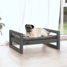 Cuccia per cani grigia 65,5x50,5x28cm in legno massello di pino
