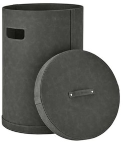 Cesta per il bucato grigio scuro in finta pelle 67,5 l Sahla M – Blomus