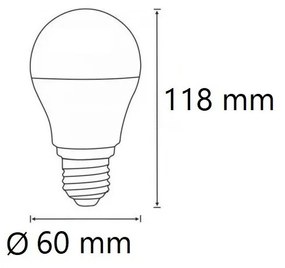 Lampadina LED E27 12W, 12/24V AC/DC, A60 Colore Bianco Freddo 6.000K