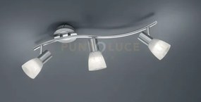 Levisto barra led 3 spots orientabile acciaio + vetro l.55cm 3 luc...