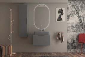 Mobile da bagno sospeso sotto lavabo L 70 x H 43 x P 44 cm grigio laccato opaco, 2 cassetti BADEN HAUS Modula