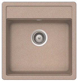 Lavello integrato 1 vasca DELINIA Onega quarzo L 49 x L 51 cm sabbia