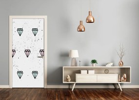 Poster adesivo per porta Diamanti a casa 95x205 cm