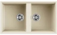 Lavello Elleci Incasso 2 vasche 83,6x48,8 Best 450 Sottotop Granitek Bianco Antico LGB45062BSO