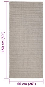 Tappeto in Sisal Naturale 66x150 cm Sabbia