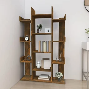 Libreria rovere fumo 86x25,5x140 cm in legno multistrato