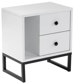 Comodino GLIMMER 50x45,2 cm bianco/nero