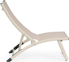 Sdraio da giardino beige in metallo regolabile/pieghevole Taylor – Bizzotto