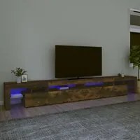 Mobile Porta TV con Luci LED Rovere Fumo 290x36,5x40 cm cod mxl 12351