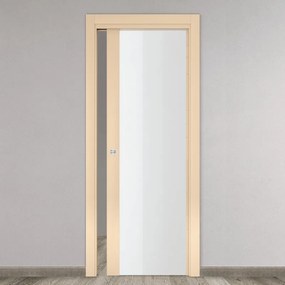 Porta scorrevole Madera Vetrata beige L 80 x H 210 cm reversibile