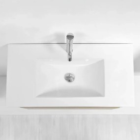 Mobile bagno sospeso 90 cm Duble rovere africa completo di lavabo e specchio