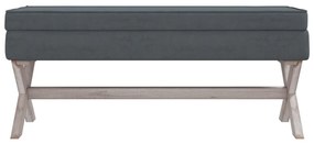 Sgabello portaoggetti grigio scuro 110x45x49 cm in velluto