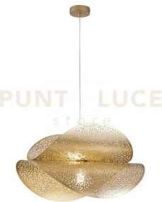 Lampadario a sospensione rhei-tara oro doppio diffusore 1 luce atta...