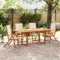 Sedie da Giardino Pieghevoli 4 pz Massello d'Acacia e Textilene 3279235