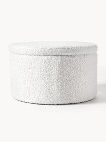 Pouf XL in tessuto teddy con vano contenitore Alida