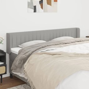 Testiera Ad Orecchio Grigio Chiaro 203x16x78/88 Cm İn Tessuto /