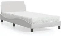 Letto con Materasso Bianco 100x200 cm in Similpelle 3208358