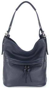 Borsa a spalla in vera pelle 631 blu navy