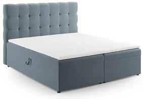 Letto boxspring azzurro con contenitore 160x200 cm Bali - Cosmopolitan Design