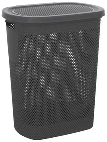 Portabiancheria con coperchio in plastica grigia scuro 58lt Kamala