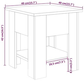 Tavolino da Salotto Rovere Sonoma 40x40x42 cm Legno Multistrato