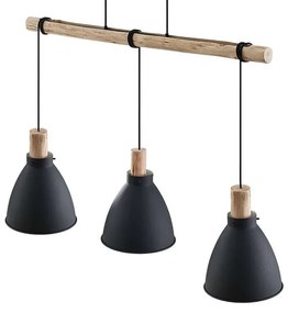 Trebale 3 Lampada a Sospensione Nero/Quercia - Lindby