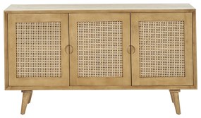 Credenza in legno di mango e motivo a intreccio rattan 3 ante L145 cm LAKA