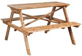 Tavolo da picnic 115x115x81 cm in bambù