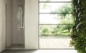 Box doccia 100 cm a nicchia vetro temperato 6 mm 195 H cromo Linje