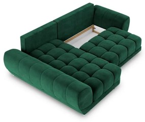 Divano letto angolare verde chiaro con rivestimento in velluto, angolo sinistro Nuage - Windsor &amp; Co Sofas