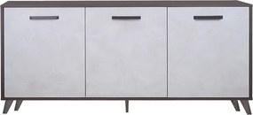 Madia in legno 160 cm a 3 ante Cemento Chiaro e struttura Antracite - LAELA