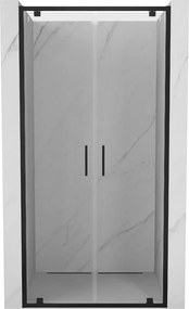 Mexen Exo porte doccia doppie a battente 90 cm, trasparenti, nere - 8182-090-000-70-00