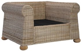 Set di divani 2 pz con cuscini in rattan naturale