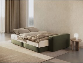 Divano verde allungabile/con contenitore con rivestimento in velluto 247 cm Jodie – Micadoni