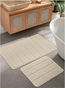 Set di tappetini per il bagno color crema 2 pz 50x80 cm Yeni Cizgli – Foutastic