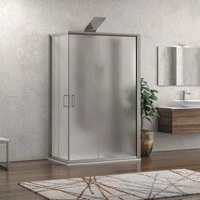 Box doccia 3 lati 90x90x90 altezza 180 vetro opaco K410 - KAMALU