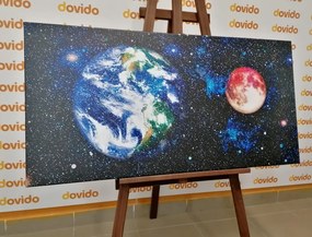 Stampa su tela – Pianeta Terra e Luna rossa
