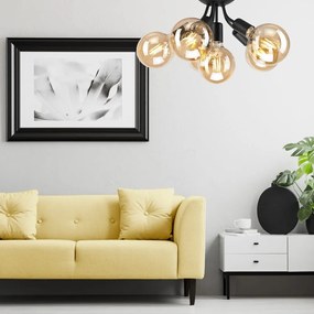 Plafoniera senza paralume nera Viggo – LAMKUR