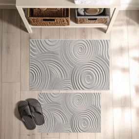 Set di tappetini per il bagno grigio chiaro 2 pz 60x100 cm – Foutastic