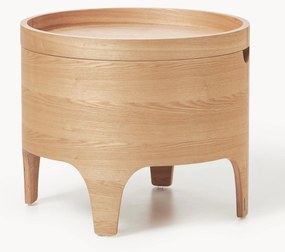 Comodino-contenitore rotondo in legno di eucalipto Octavia