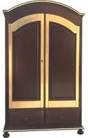 Armadio in legno 2 ante arte povera noce e foglia oro 125x61x200