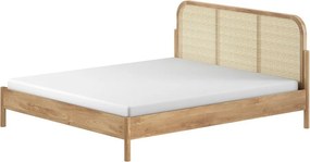 Letto matrimoniale di colore naturale in rovere massiccio rete non inclusa 180x200 cm Olive Rotan – Vipack