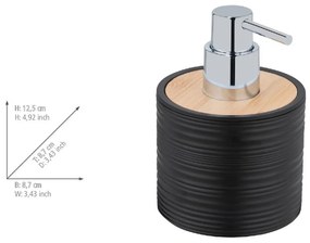 Dispenser per sapone nero opaco in plastica 350 ml Lyon – Allstar