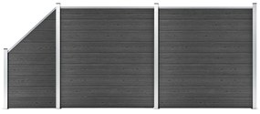 Set Pannelli Di Recinzione İn Wpc 446x(105-186) Cm Nero /