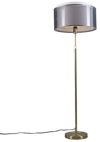 Lampada da terra oro/ottone con paralume nero/bianco 47 cm - Parte
