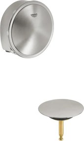Coperchio per troppopieno lavabo GROHE  in ottone spazzolato H 94 mm L 97 mm